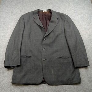 Claiborne Blazer Mens 44R Gray Check Tweed Sport Coat 3 Button Jacket Business
